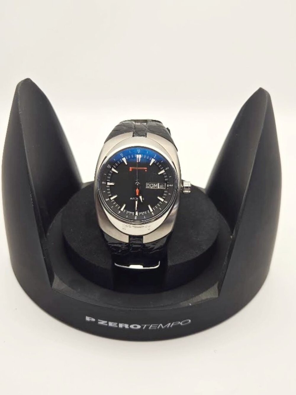 Rare Pirelle P Zero Tempo Automatic Titanium Blue Face watch with case.